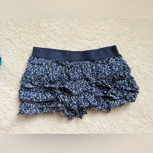 Aeropostale Navy Blue Floral Ruffle Skirt